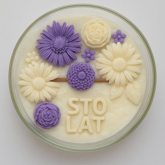 Sto Lat w Kwiatach – Luksusowa świeca sojowa